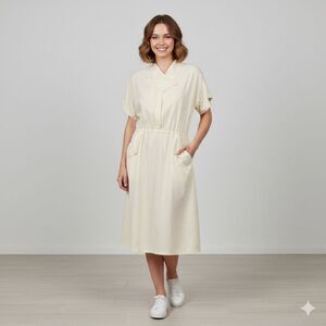 Vintage Kenny Classics size M poplin dress. Angular collar pockets